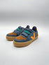 Veja small V-10 suede california ouro natural blauw cognac